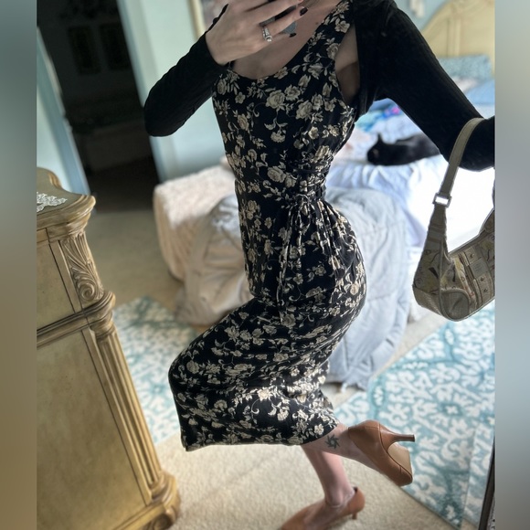 Vintage 90s corset lace up ditsy floral dress - Picture 15 of 15